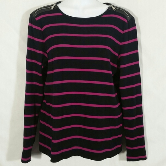 Lauren Ralph Lauren Tops - 🌸5/$25 Ralph Lauren Pink Black Long Sleeve Shirt